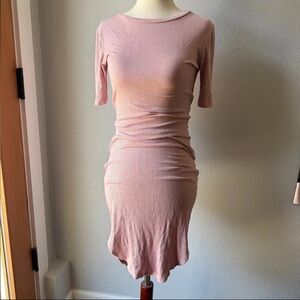 Forever 21 Blush Ribbed Midi Dress